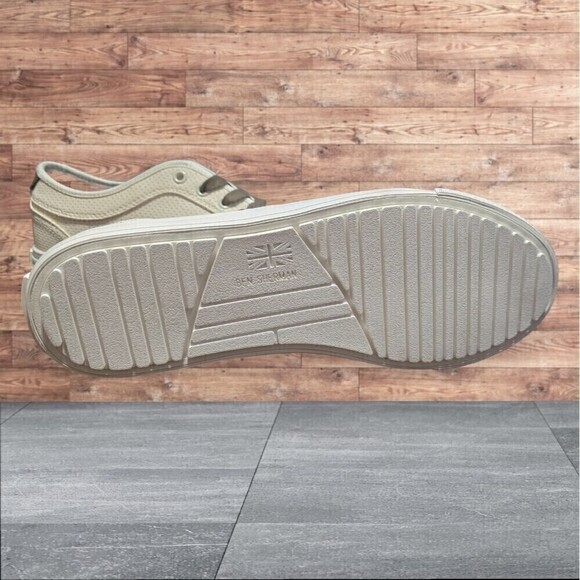 New Ben Sherman Madison Perforated Cream and White Sneakers 9 - Picture 6 of 7